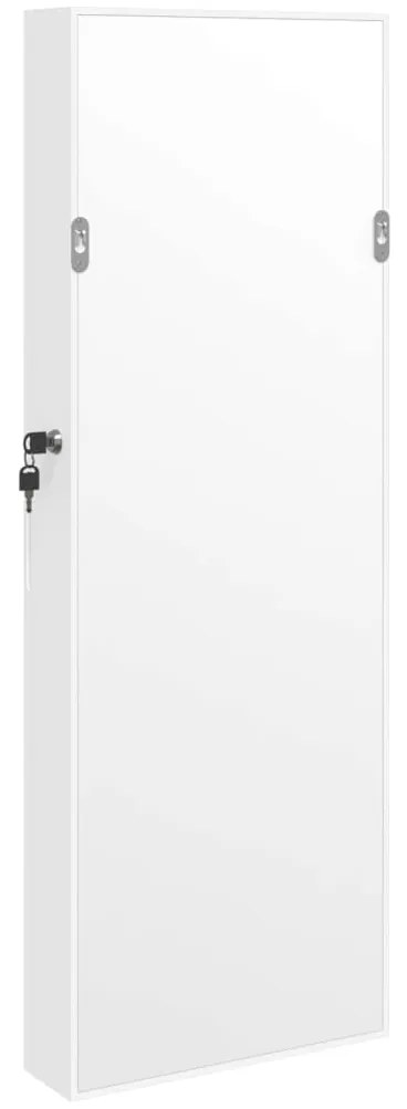 Móvel para joias de parede espelhado com luzes LED branco