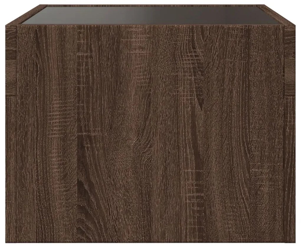 Mesa de centro luzes LED Infinity 40x40x30 cm carvalho castanho