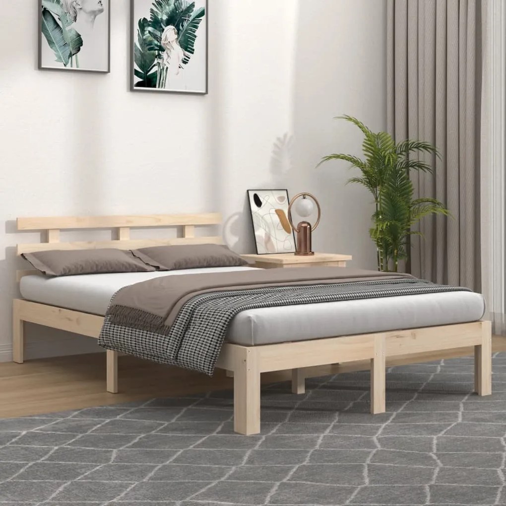 Estrutura de cama super king 180x200 cm madeira maciça