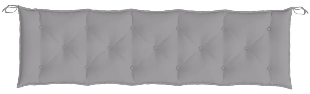 Almofadões banco jardim 2 pcs 180x50x7cm tecido oxford cinzento