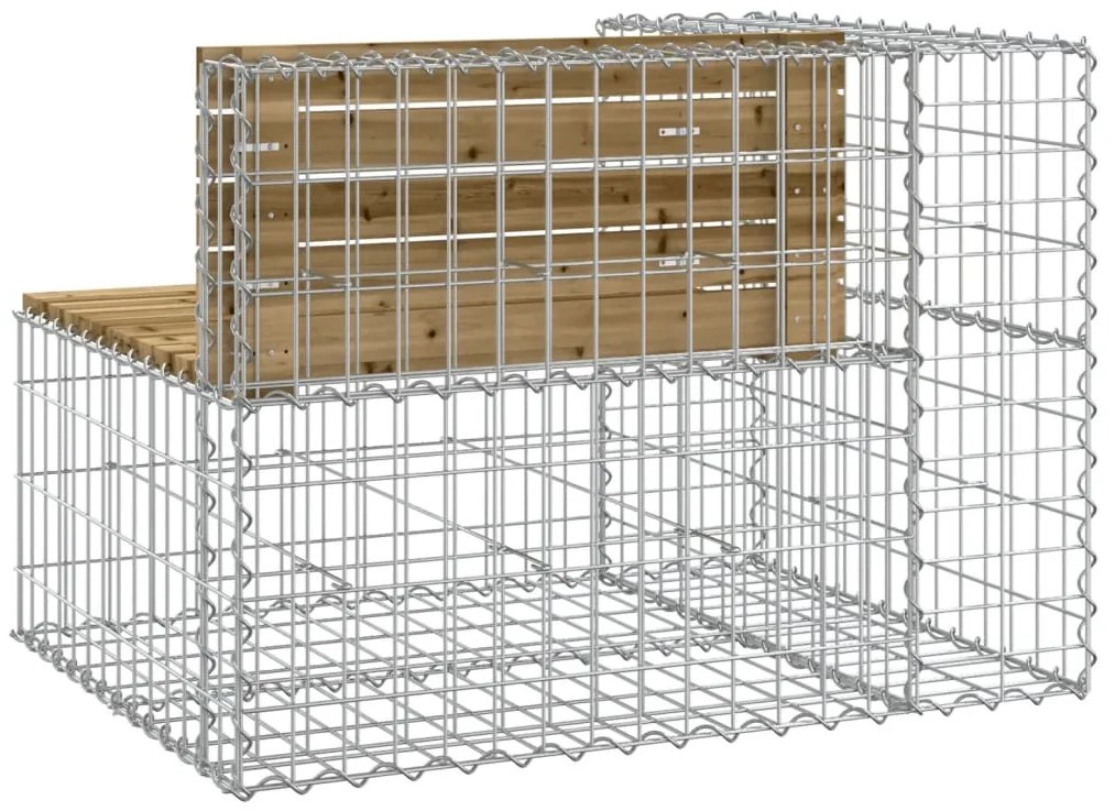 Banco de jardim c/ design gabião 92x71x65,5 cm pinho impregnado