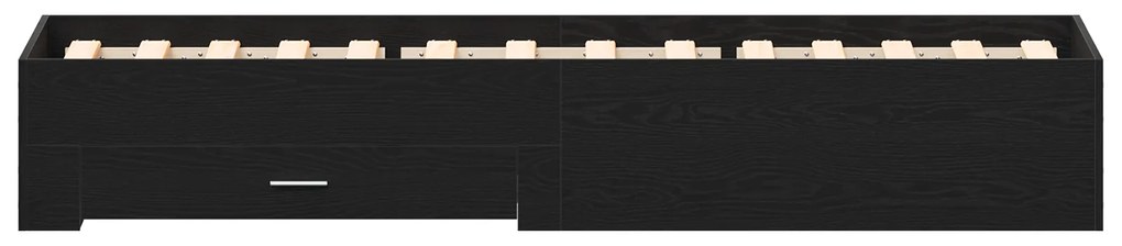 Cama Preto Carvalho 100x200 cm Madeira de engenharia