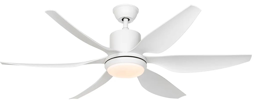 Ventilador de teto branco 137cm incl. LED regulável com controle remoto - Tak Moderno