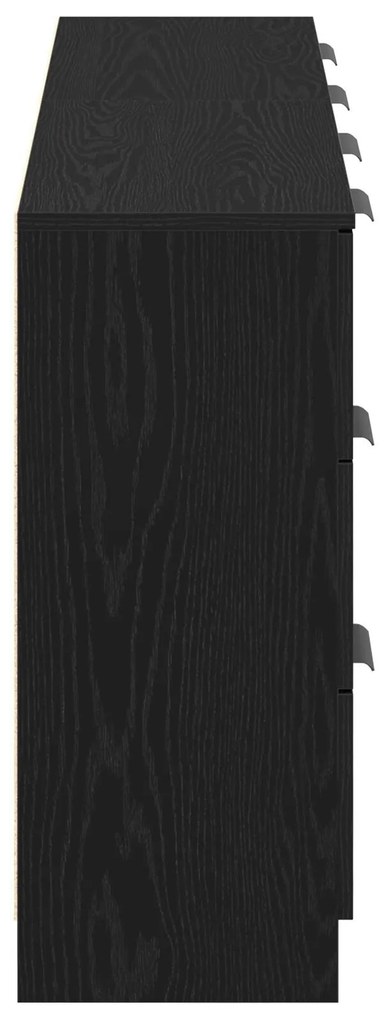 Buffets 2 pcs Madeira de Carvalho Preto 60x30x70 cm Madeira engenheira