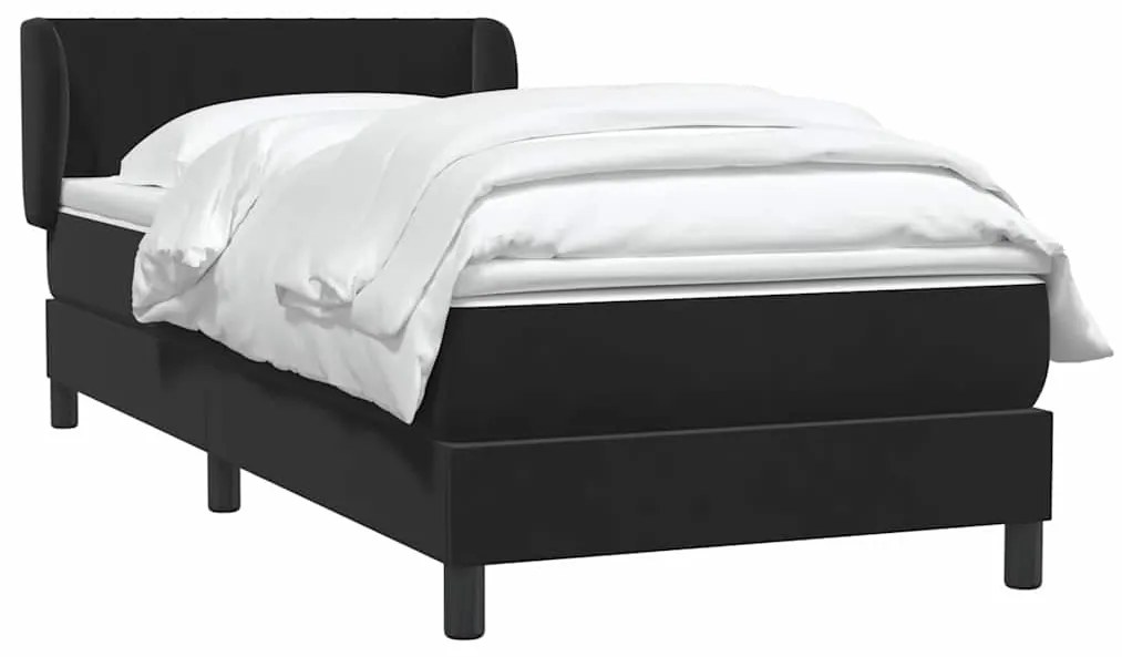 Cama com molas/colchão 80x220 cm veludo preto