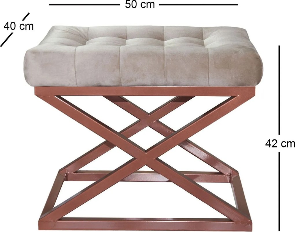 Pouffe Capraz – Copper Cream – 50 cm x 42 cm x 40 cm