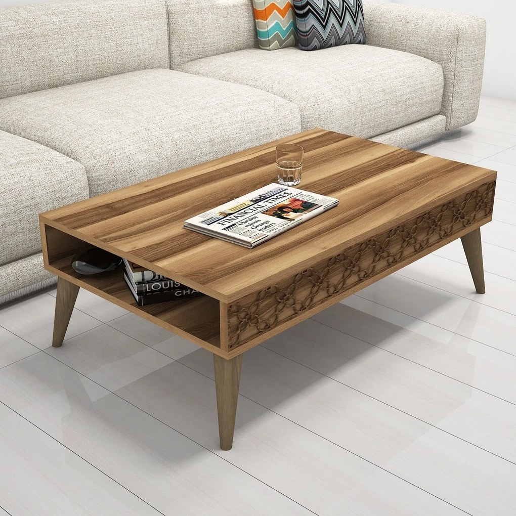 Mesa de Centro City – Nogueira – 105x36,6x60 cm