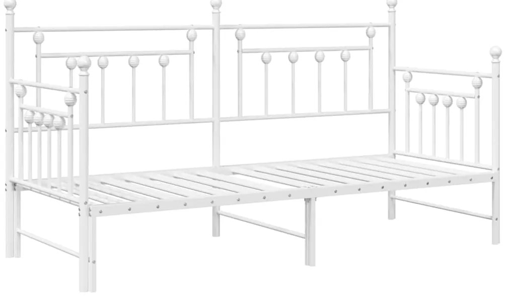 Daybed vidaXL com Cama Auxiliar Branca 75x190 cm em Aço