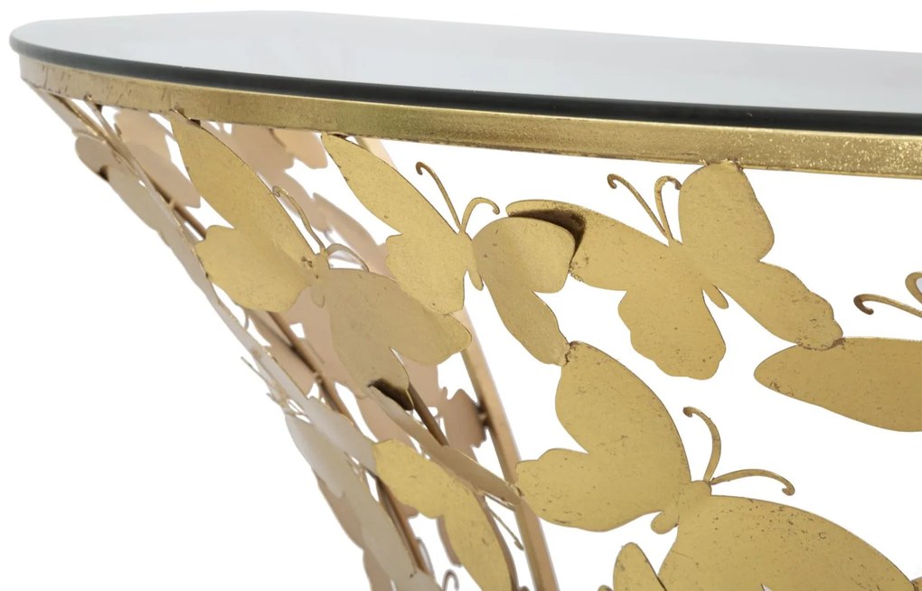 MESA DE CONSOLA DE PAREDE 120X40,5X37,2 CM DOURADO