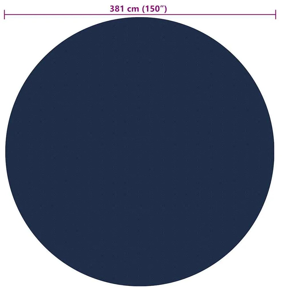 Película p/ piscina PE solar flutuante 381 cm preto e azul