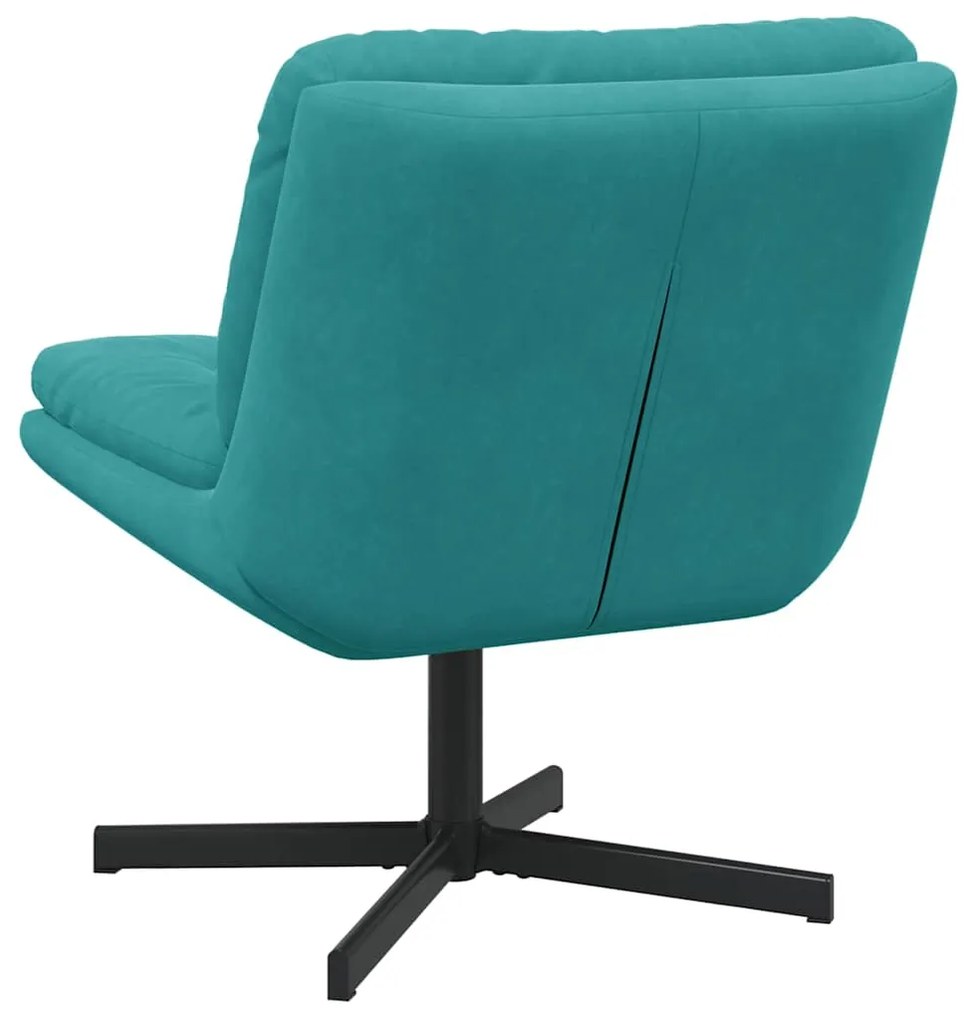 Cadeira Relaxante Giratória Turquesa 63 x 75 x 76 cm Veludo