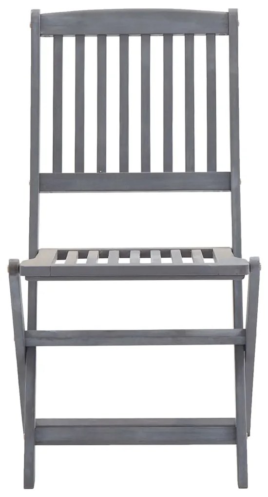 7 pcs conjunto de jantar jardim madeira acácia maciça cinzento