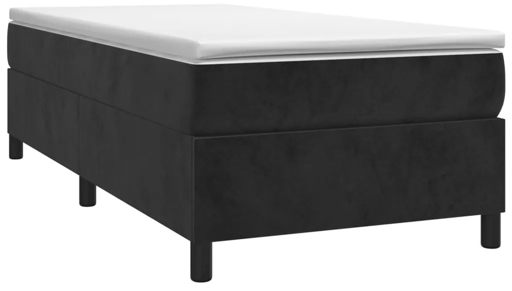 Cama com molas/colchão 90x190 cm veludo preto