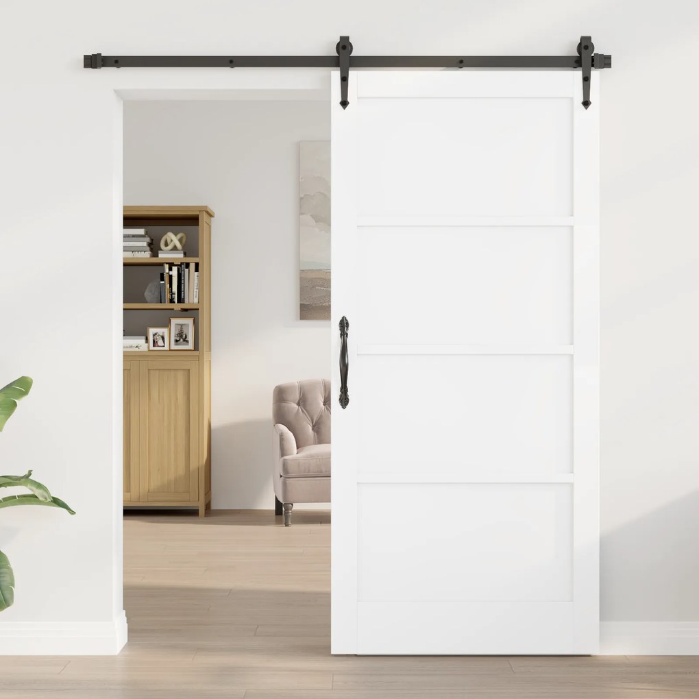 vidaXL porta interior “ORKDAL” Branca 93x202x4 cm Madeira sólida de pinho