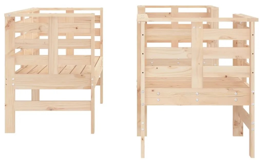 3 pcs conjunto lounge de jardim madeira de pinho maciça