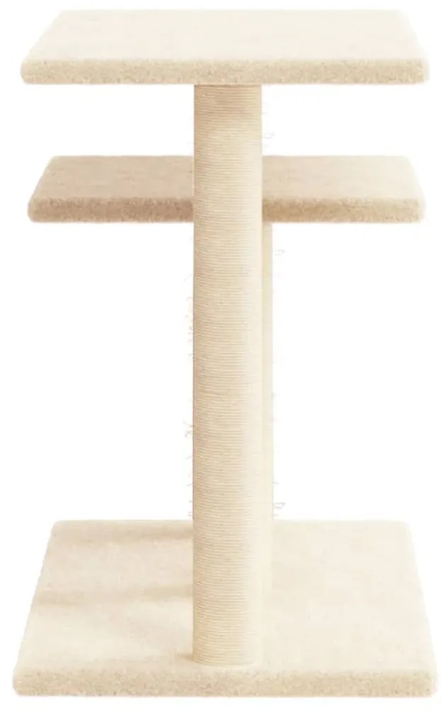 Postes arranhadores para gatos com plataformas 62,5cm cor creme