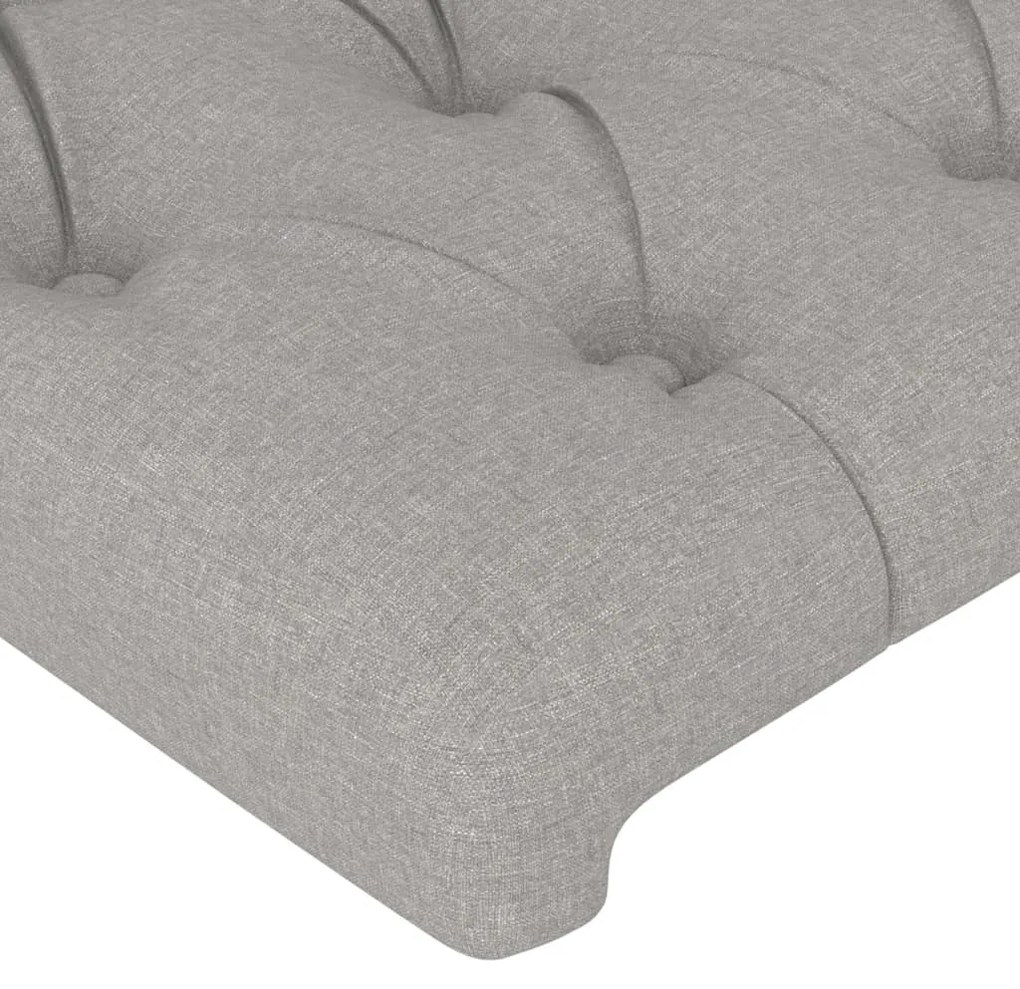 Cabeceira de cama c/ abas tecido 93x16x118/128cm cinzento-claro