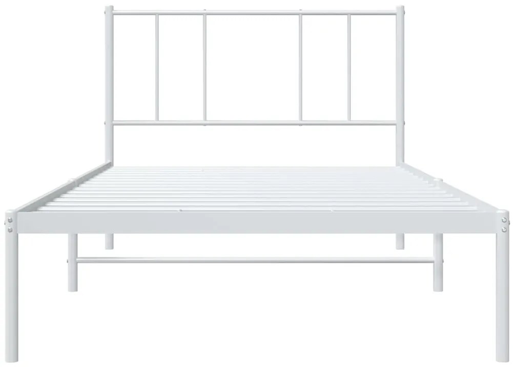 Estrutura de cama com cabeceira 100x200 cm metal branco