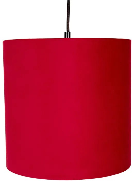 Candeeiro de suspensão com abajures de veludo vermelho Clássico / Antigo,Country / Rústico