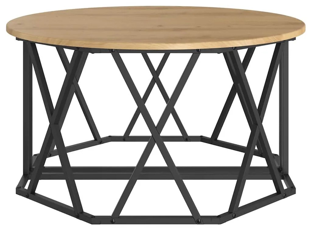 Mesa de Café vidaXL Artisan Carvalho 31,5x31,5x16,5 polegadas Feita de