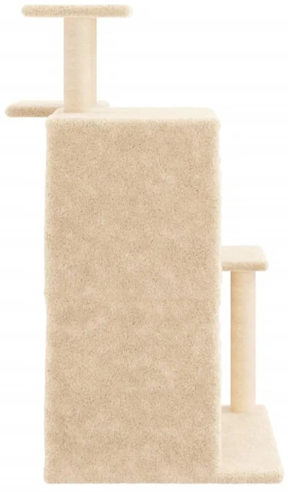 Árvore p/ gatos c/ postes arranhadores sisal 97 cm cor creme
