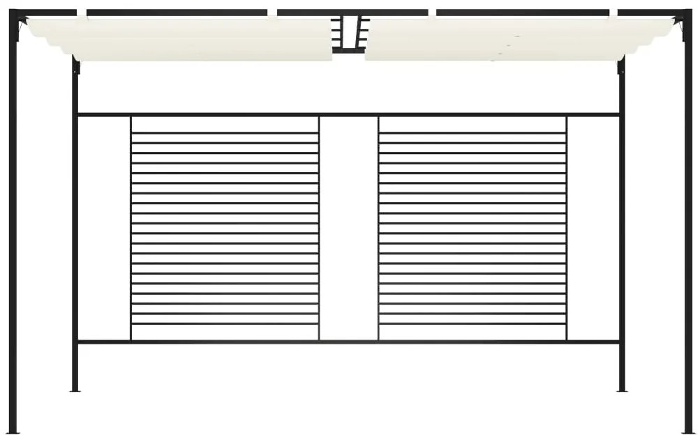 Gazebo com telhado retrátil 3x4x2,3 m 180 g/m² cor creme