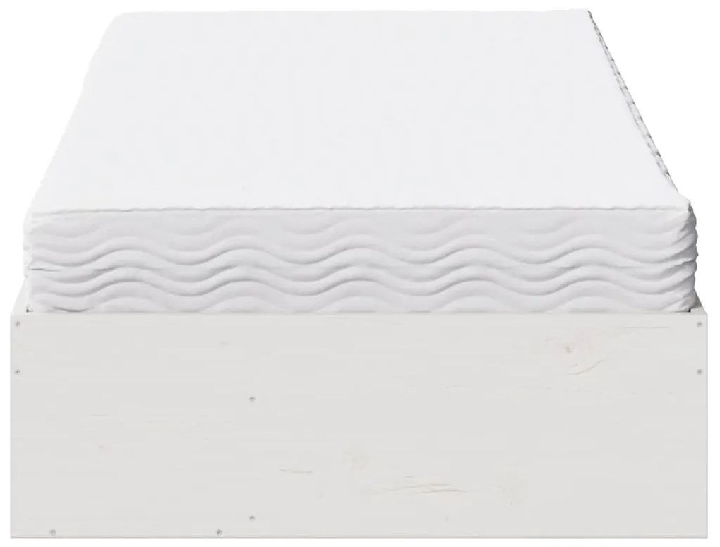 Cama dia com colchão branco 100x200 cm pinho de madeira maciça