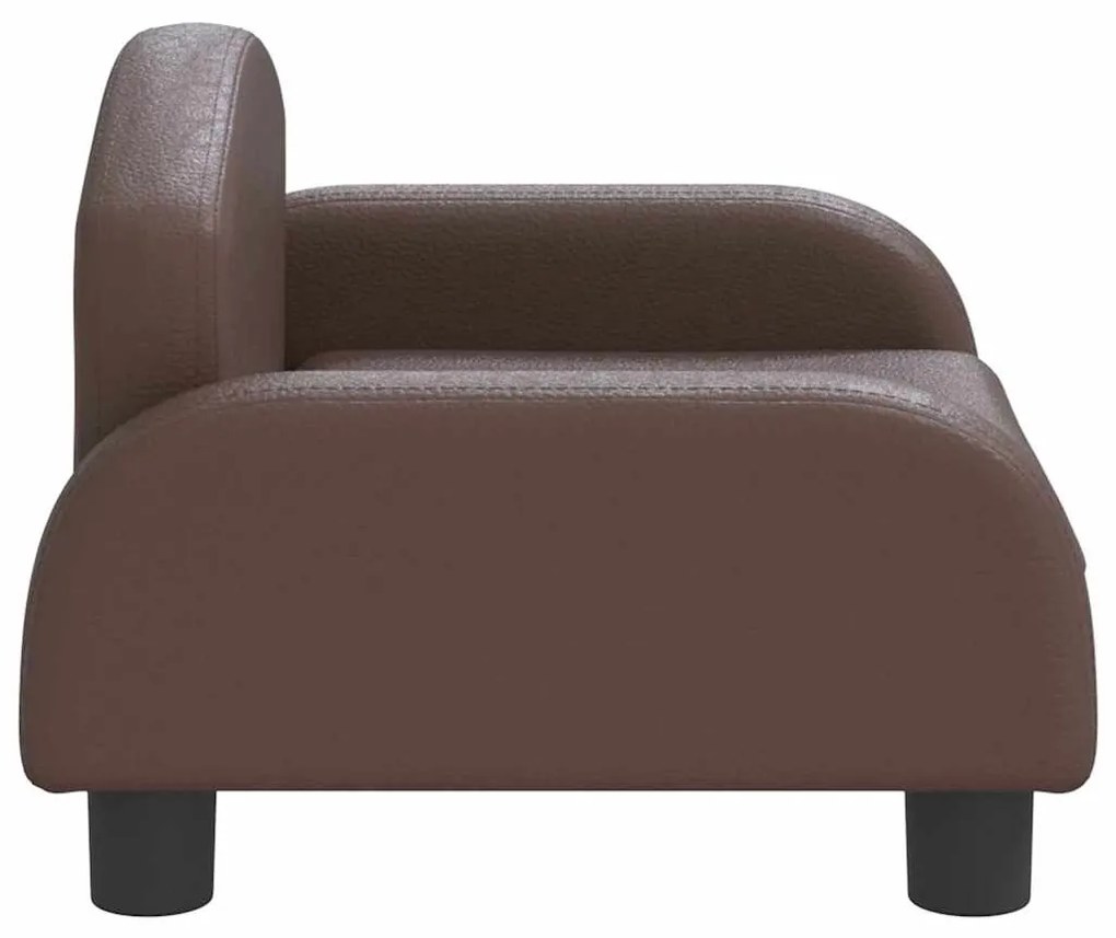 Cama para cães 50x40x30 cm couro artificial castanho