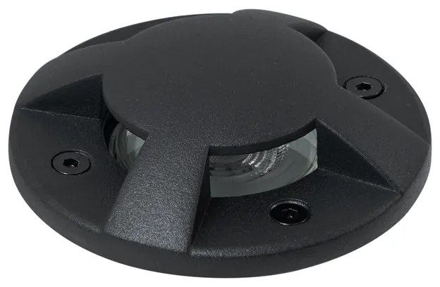 Foco de chão moderno preto GU10 50mm efeito de 4 luzes IP65/IP67 - Cellar Moderno