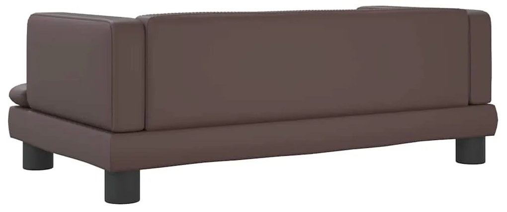 Cama para cães 80x45x30 cm couro artificial castanho