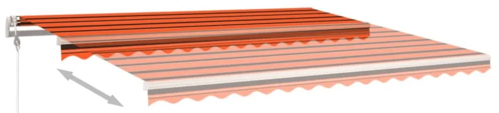 Toldo retrátil manual com postes 4,5x3 m laranja e castanho