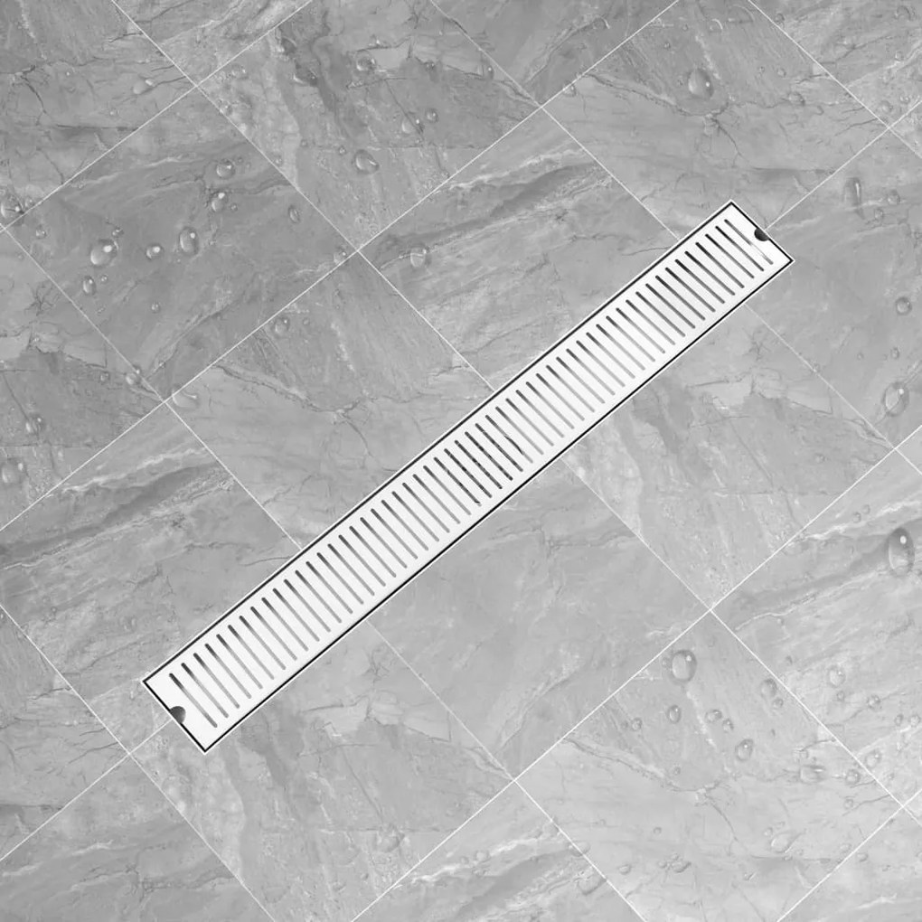 VidaXL Dreno de chuveiro com ventilação 93x14 cm aço inoxidável