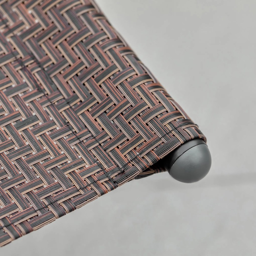 Espreguiçadeira de Exterior com Apoio para os Braços e Efeito de Vime para Jardim Terraço Pátio Carga Máxima 160kg 61x160x79cm Marrom