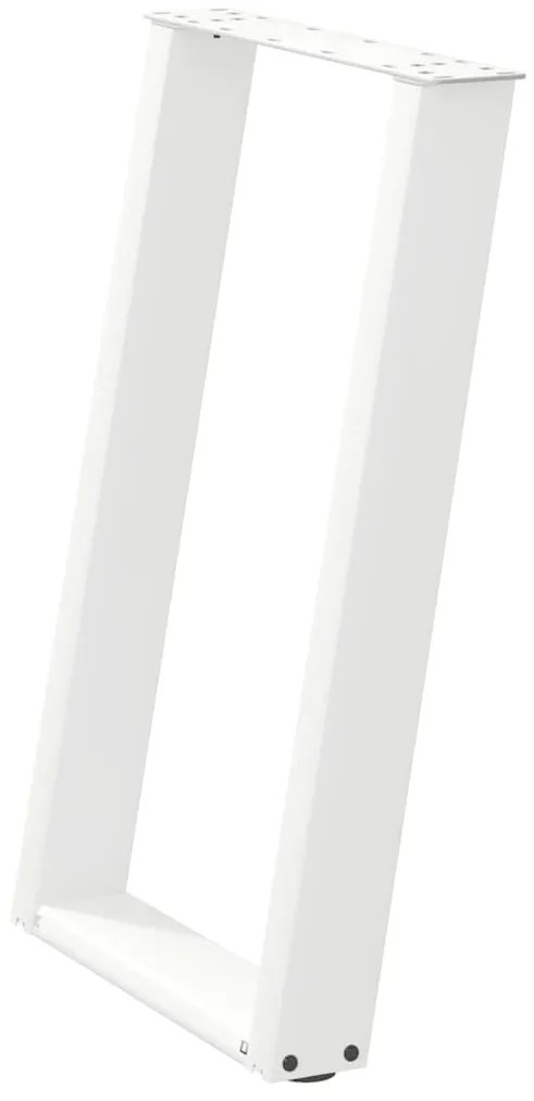 Pés para mesa de jantar em formato de U, 2 peças, branco, 60x(72-73) c