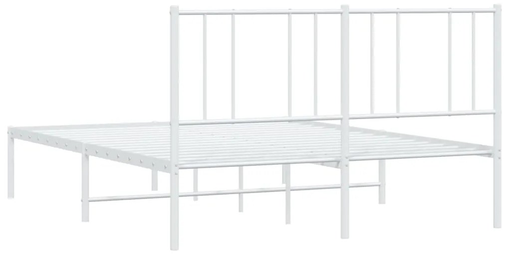 Estrutura de cama com cabeceira 150x200 cm metal branco