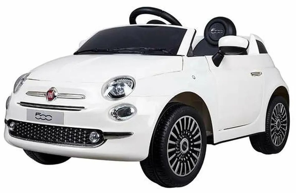 Carro elétrico para crianças Fiat 500 MP3 30 W 4,5 Ah 6 V Com controlo remoto Branco