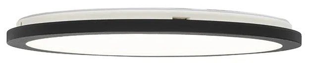 Candeeiro de teto preto 40 cm com LED regulável em 3 níveis IP44 - Steve Moderno