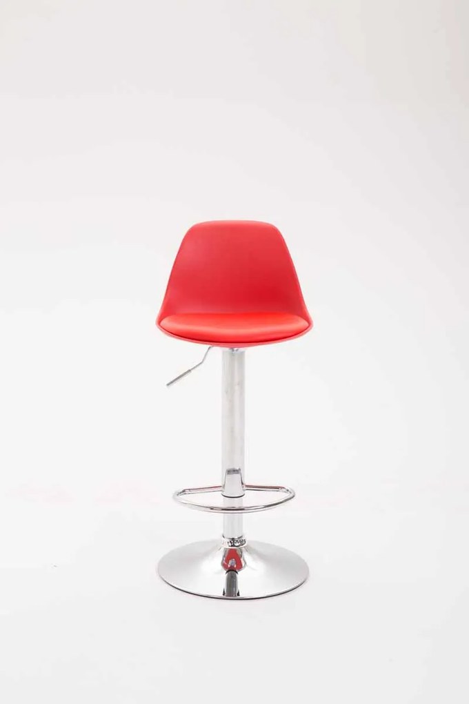 Banco alto Kiel em couro sintético 39 x 82-104 x 43 cm Vermelho
