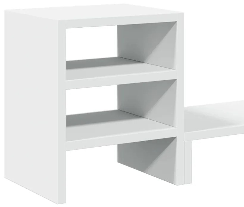 Suporte monitor c/ organizador secretária deriv. madeira branco