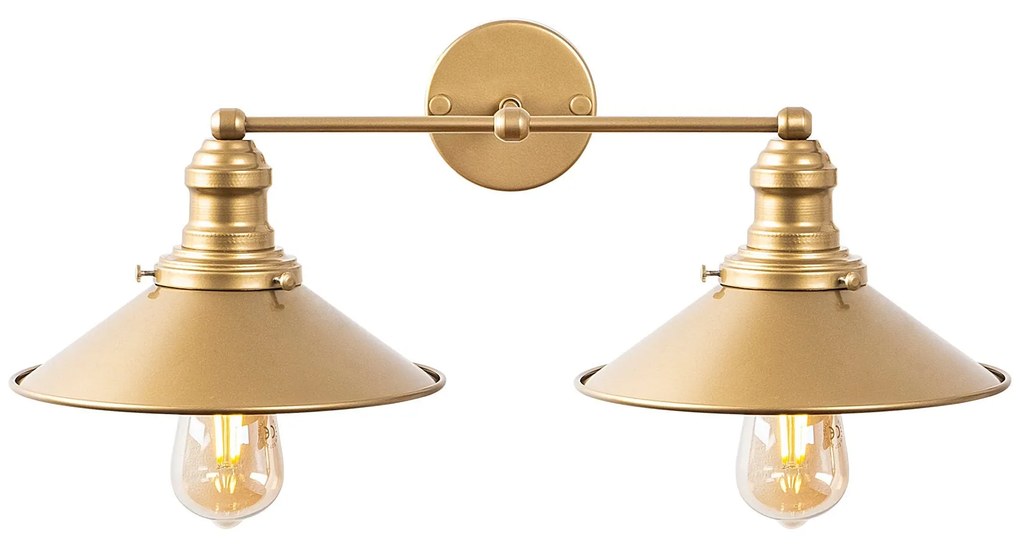 Candeeiro de Parede Conical – Dourado – 55 x 27 x 20 cm