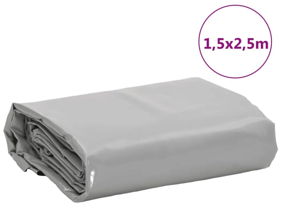 Lona 1,5x2,5 m 650 g/m² cinzento