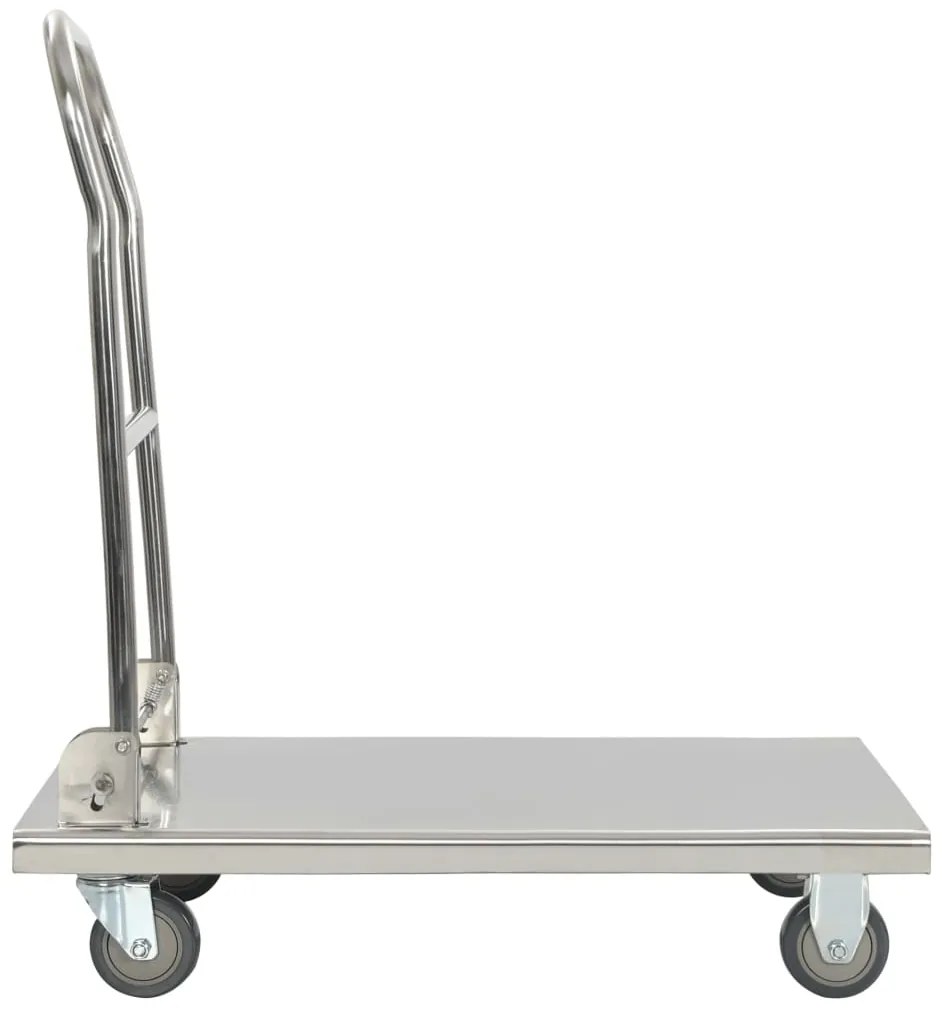 Carrinho de plataforma 82x53x86 aço inoxidável prateado