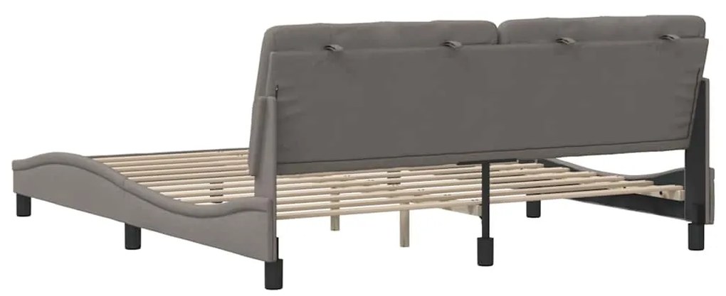 Cama sem colchão 180x200 cm tecido castanho-acinzentado
