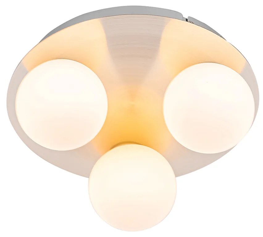 Candeeiro de teto moderno para casa de banho em aço 3 luzes - Cederic Moderno