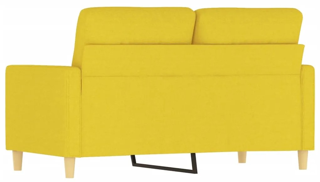 Sofá de 2 lugares 120 cm tecido amarelo-claro