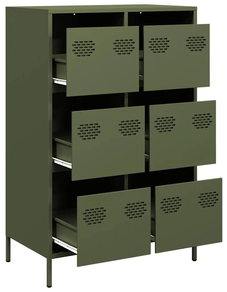 Móvel alto 68x39x101,5 cm aço verde azeitona