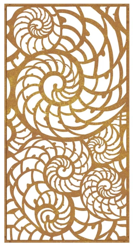 Decoração p/ muro de jardim 105x55 cm aço corten design conchas