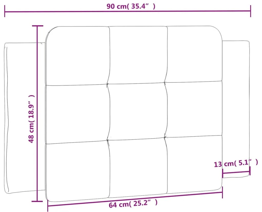 Almofadão de cabeceira 90 cm couro artificial preto