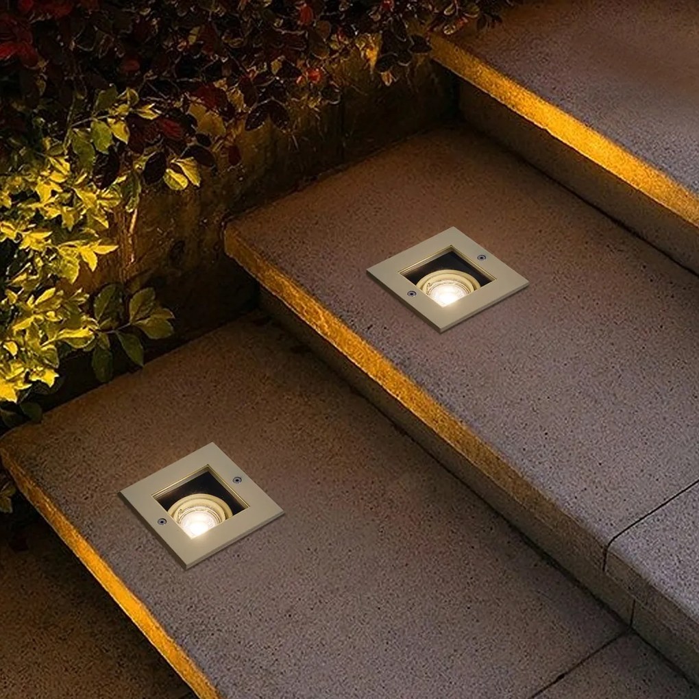 Foco de chão moderno bege GU10 50mm giratório e inclinável IP65 - Oneon