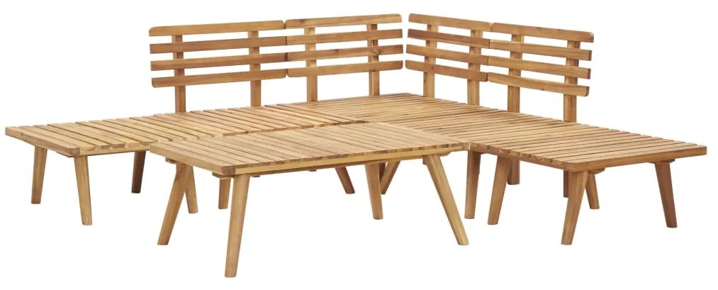 Conjunto lounge de jardim 6 pcs madeira de acácia maciça